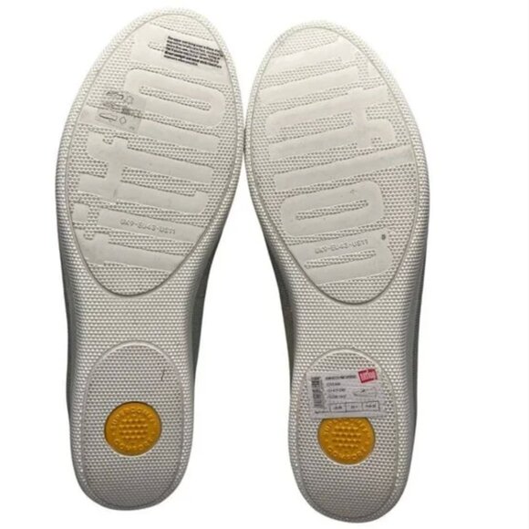 FITFLOP GLITTER CREAM GREY HOUNDSTOOTH SUPERSKATE TEXTILE WEDGE LOAFERS FLATS - Picture 5 of 10